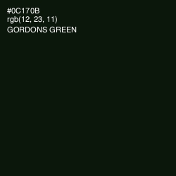 #0C170B - Gordons Green Color Image